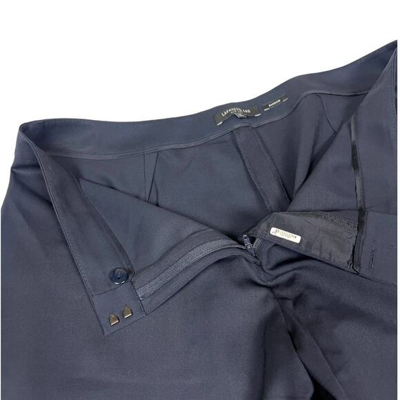 Lafayette 148 Pants Barrow Navy Blue Straight Leg Women's 14 Wool Blend Career - Picture 7 of 9